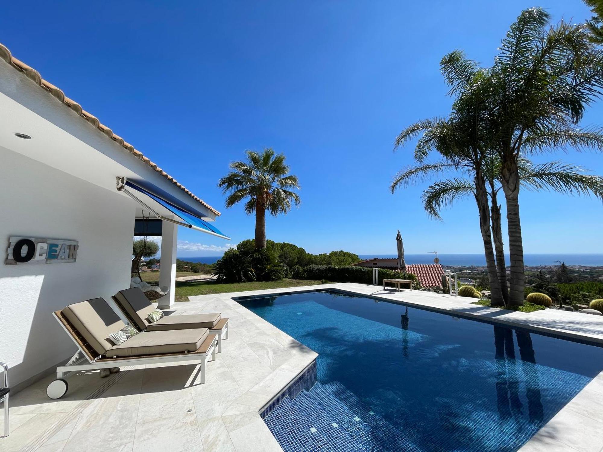 Palm Maresme - Suite With Bathroom And Terrasse With Ocean Views In A Private Villa Vilassar De Dalt Extérieur photo